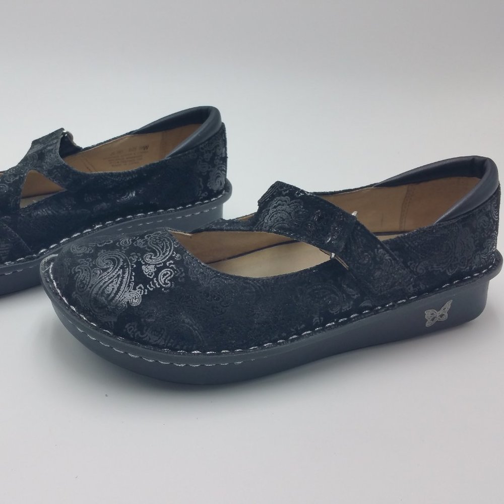 Alegria PG Lite Jill Black Gracie Mary Jane Rocker Clogs Size 39